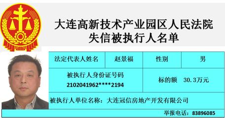 大連高新技術(shù)產(chǎn)業(yè)園區(qū)人民法院失信被執(zhí)行人名單（第三期）聚焦大連房地產(chǎn)開發(fā)領(lǐng)域